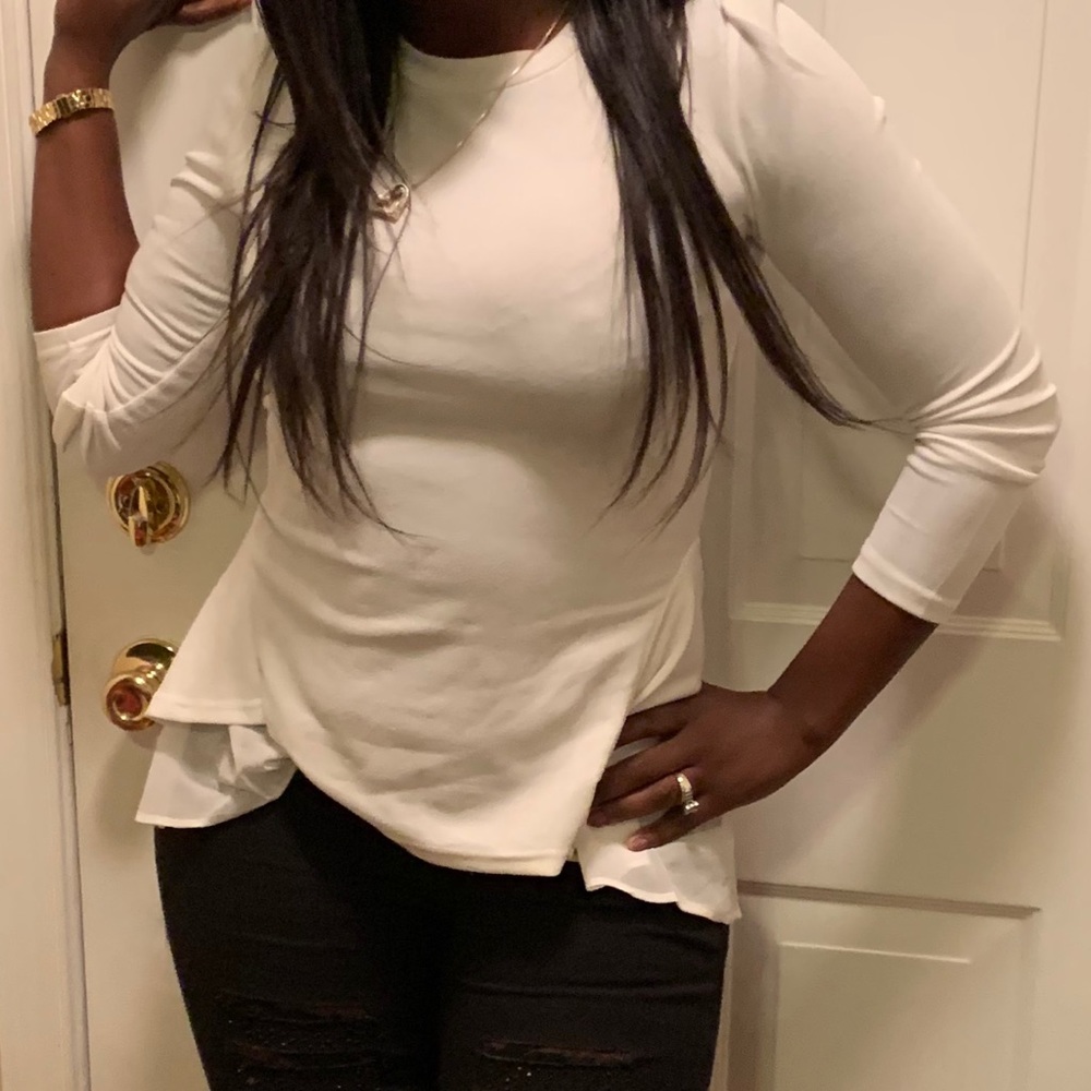 B#$%H Better Have My Money Flair Top - IVORY